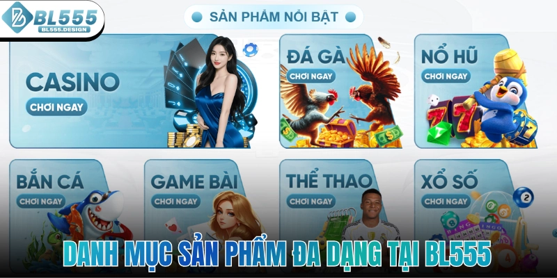 Danh mục sản phẩm đa dạng tại BL555